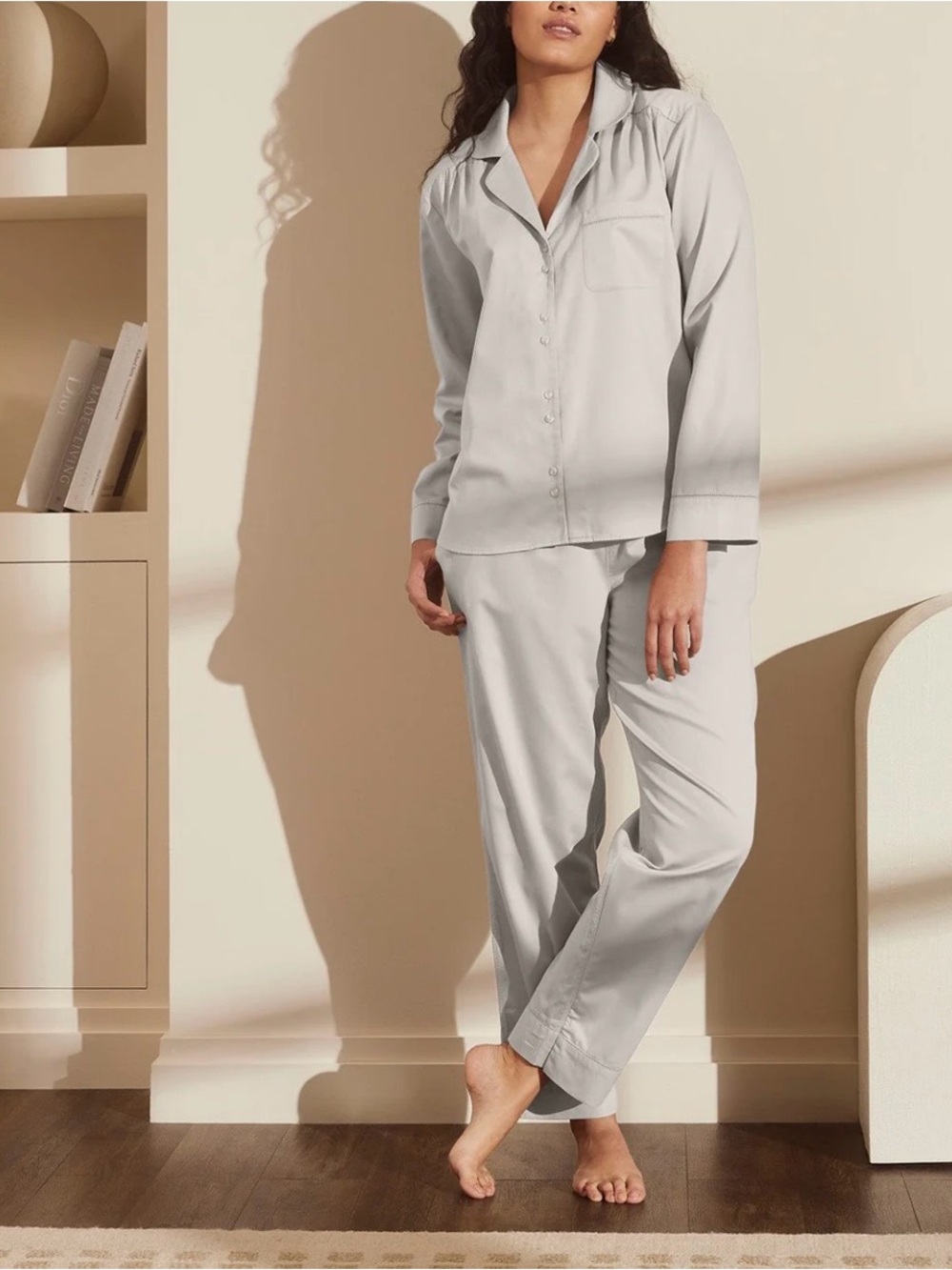 Boll & Branch Light Gray Pajama Pants